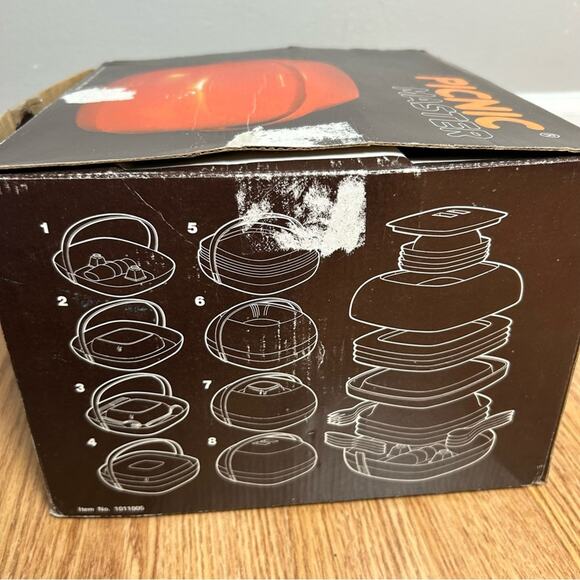 Vintage Mid Century Modern Picnic Master Orange Picnic Kit - Picture 10 of 11